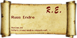 Russ Endre névjegykártya